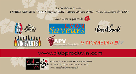 Club des Professionnels du vin le 17 septembre 2012 au Casino Lyon Vert Club des Professionnels du vin le 17 septembre 2012 au Casino Lyon Vert